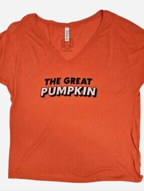 Charlie Southern The Great Pumpkin V-Neck Tee Orange women's size Medium